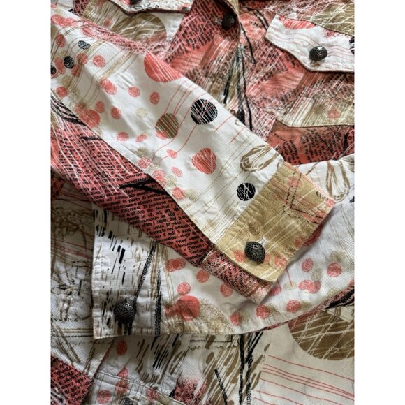 Christopher & Banks Women Jacket Size Medium Long Sleeve Buttons Polka Dots City - Picture 10 of 13